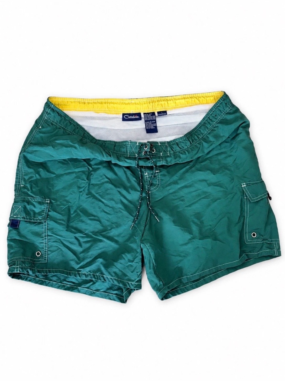 Vintage Catalina Green Men's swimming trunks Size Large